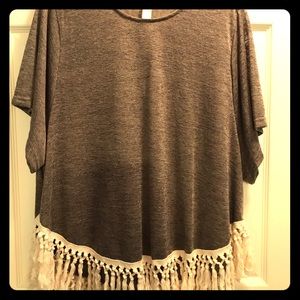 Tan Sweater with fringe